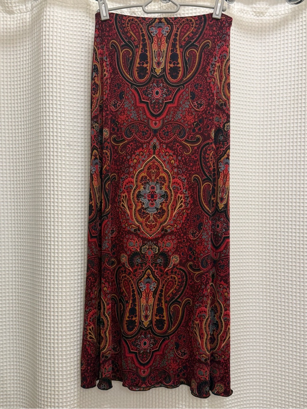 Vintage Red Paisley Boho Skirt - Size Small